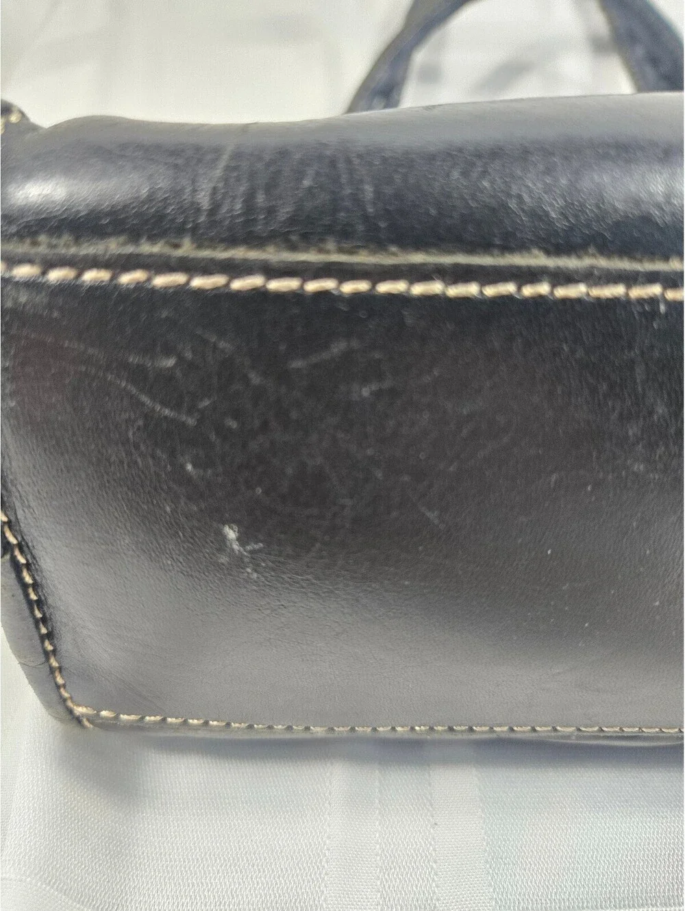 Patricia Nash Black Leather Paris Small Satchel Tooled Rose Floral Handbag